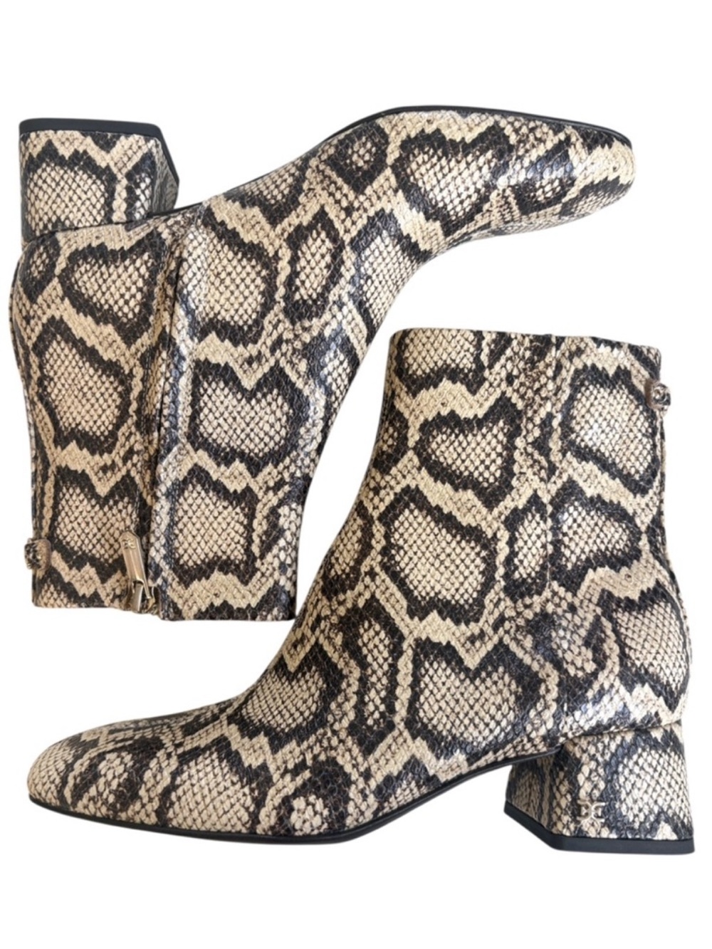Like New Sam Edelman Leather Paige 2 Boots Snakeskin Size 6